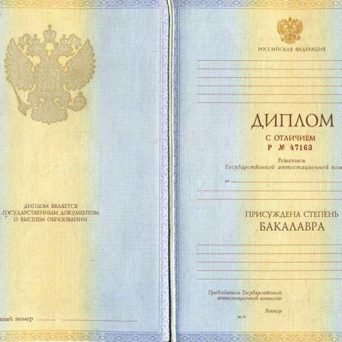 Диплом бакалавра ВУЗ 2012-2013